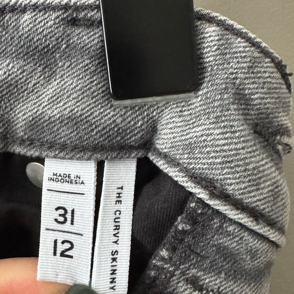 LOFT THE CURVY SKINNY BUTTON FLY JEANS SIZE 31 GRAY / GREY - Picture 5 of 6